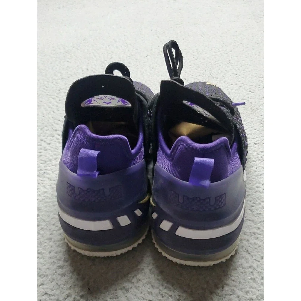 Nike Lebron James Black and Purple Athletic Shoes with Gold Accent Size 6Y